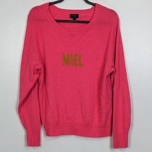 J. Crew Cashmere Miel Sweater in Hot Pink Size XL